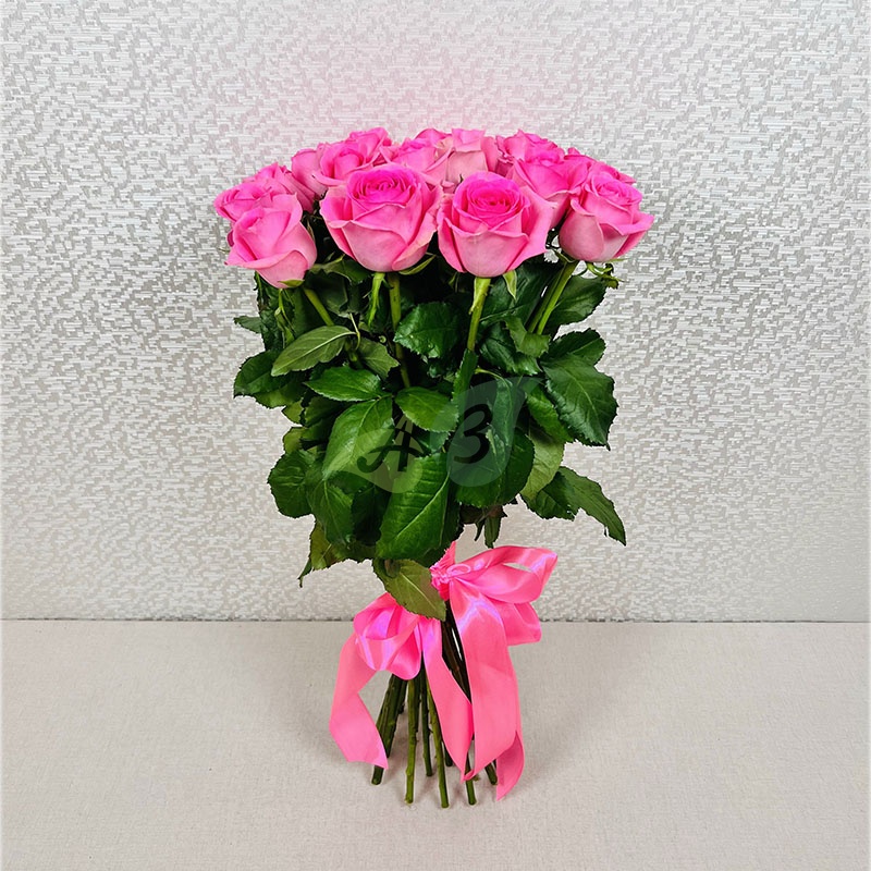 Букет 21 роза розового цвета Аква
