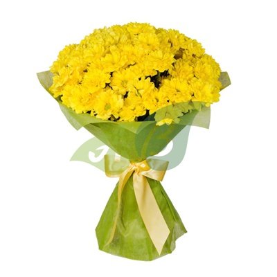 Букет кустовых жёлтых хризантем