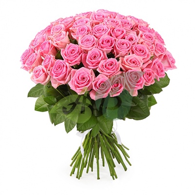 Букет 45 розовых роз классика