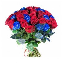 Букет из роз Синие и красные розы