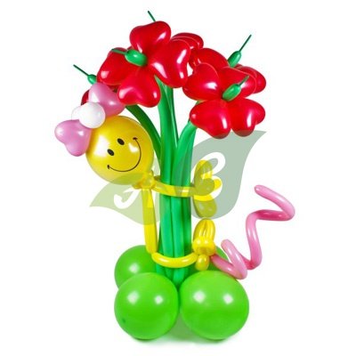 Девочка из шариков с цветами